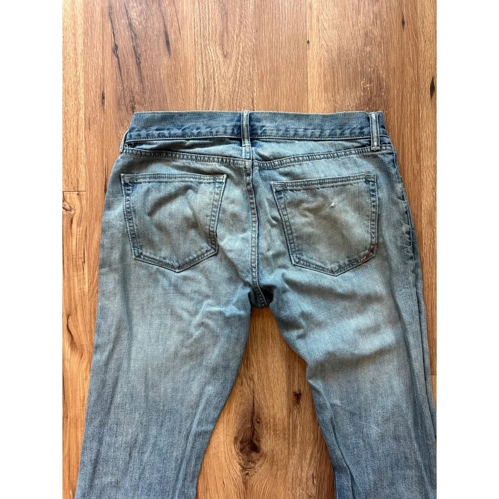 Banana Republic Vintage Straight Jeans Men's‎ 31x34 Blue Distressed 100% Cotton